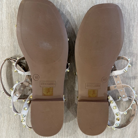 Steve Madden Sunnie Gladiator Tan StuddedSandal Size 10 Excellent Vacation - Picture 5 of 10